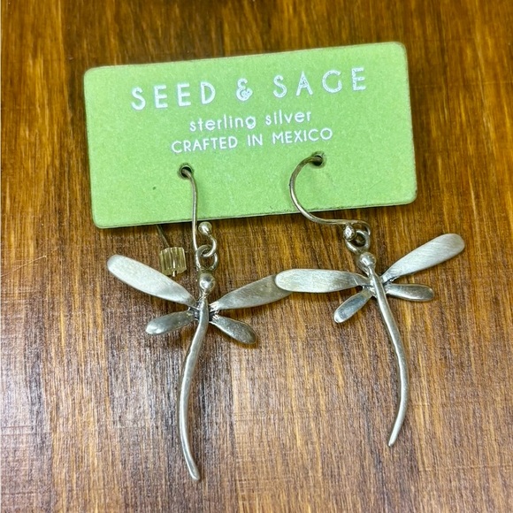 Seed and Sage Sterling Silver Dragonfly Earrings - Picture 3 of 9